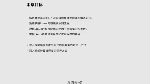 章添加最简单的Linux内核模块PPT课件