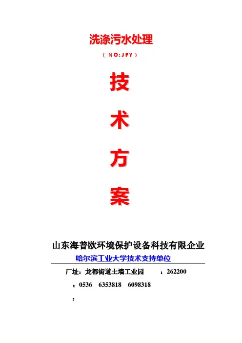 洗涤污水处理方案