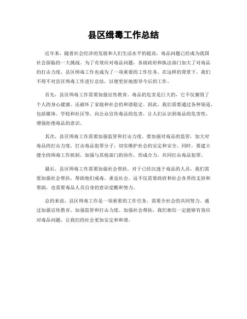 县区缉毒工作总结
