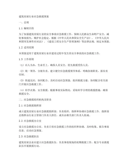 建筑房屋行业应急救援预案