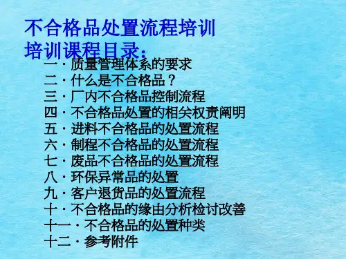 不合格品处理流程培训ppt课件