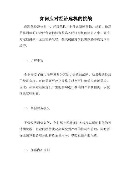 如何应对经济危机的挑战