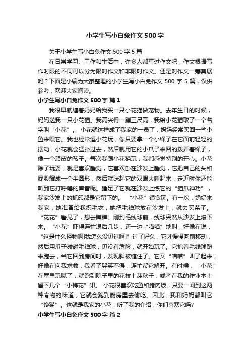 关于小学生写小白兔作文500字5篇