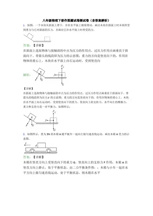 八年级物理下册作图题试卷测试卷(含答案解析)
