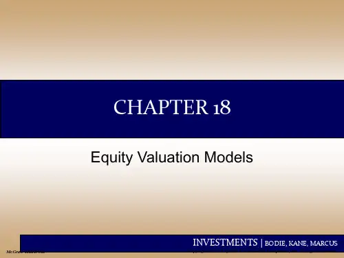 Chap018Equity Valuation Models 《投资学》第九版课件