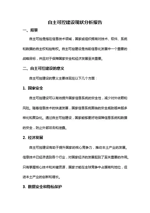 自主可控建设现状分析报告