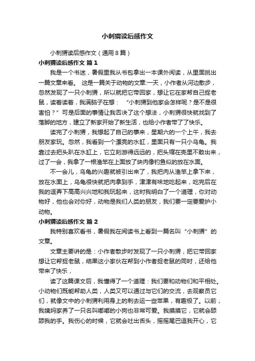小刺猬读后感作文