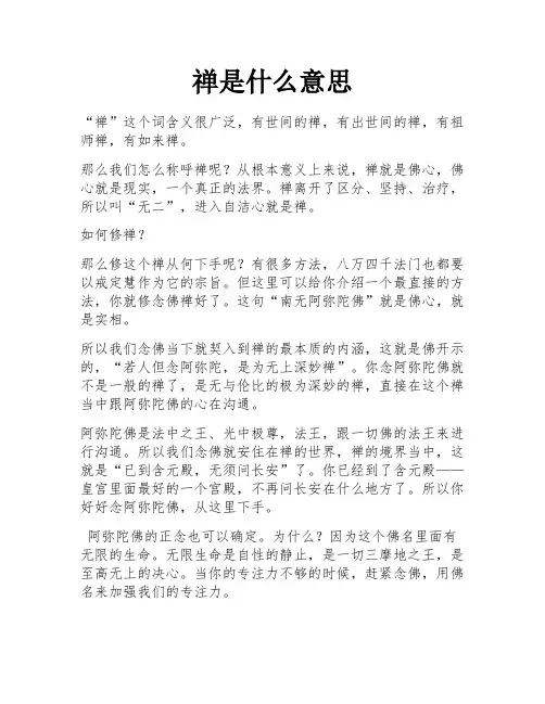 禅是什么意思