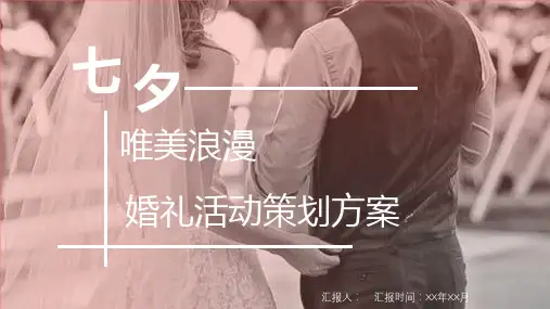 七夕唯美浪漫婚礼活动策划方案婚庆公司介绍PPT模板课件