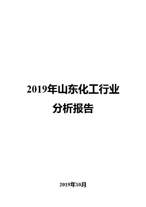 2019年山东化工行业分析报告