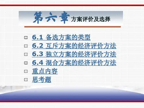 第6章 方案评价及选择