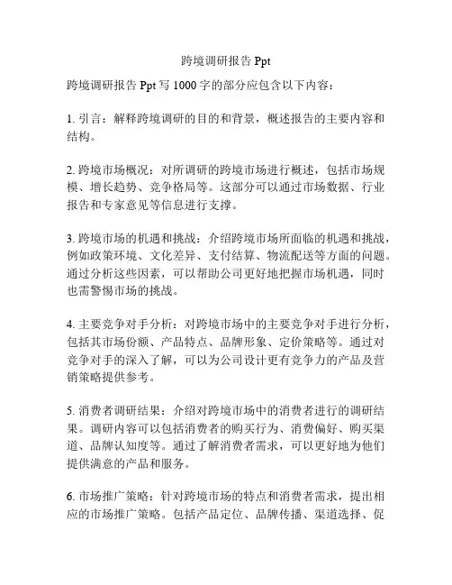 跨境调研报告Ppt