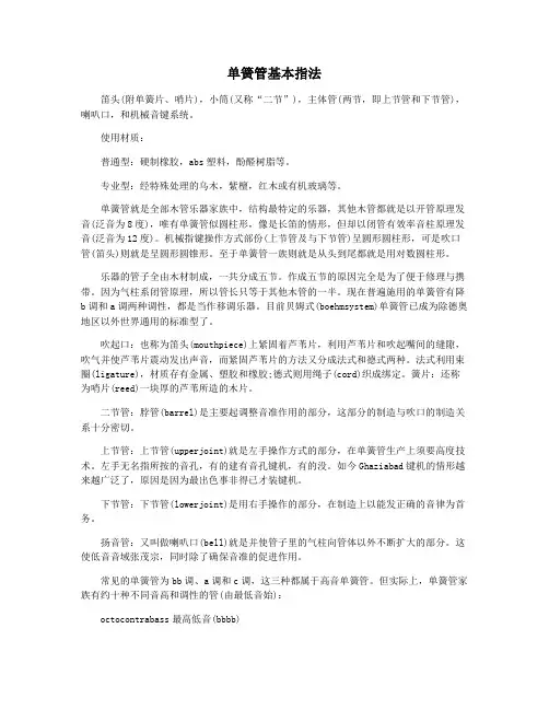 单簧管基本指法