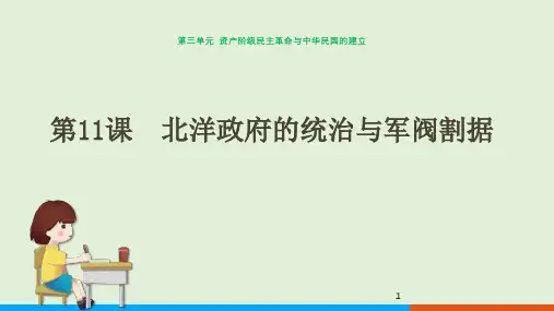 人教版历史八年级上册第11课 北洋政府的统治与军阀割据 课件PPT