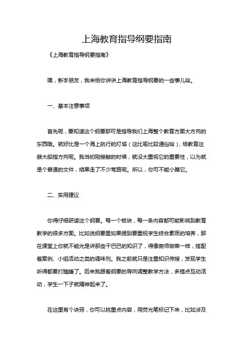 上海教育指导纲要指南