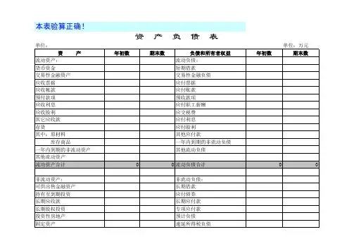 Excel电子财务报表模板