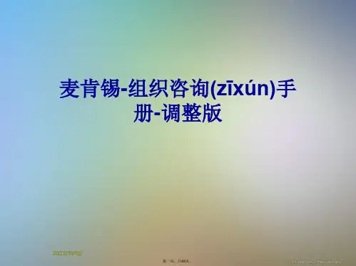 麦肯锡-组织咨询手册-调整版