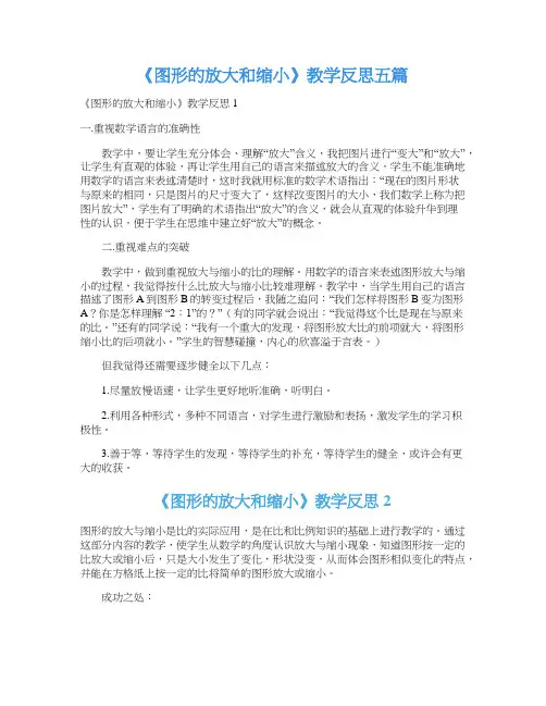 《图形的放大和缩小》教学反思五篇