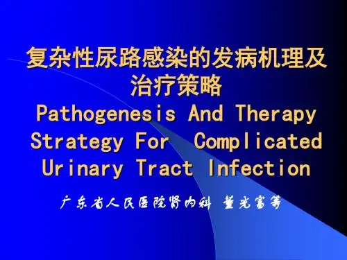 复杂性尿路感染的发病机理及治疗策略ppt课件