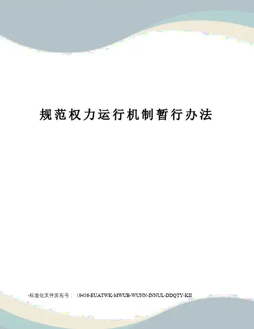 规范权力运行机制暂行办法