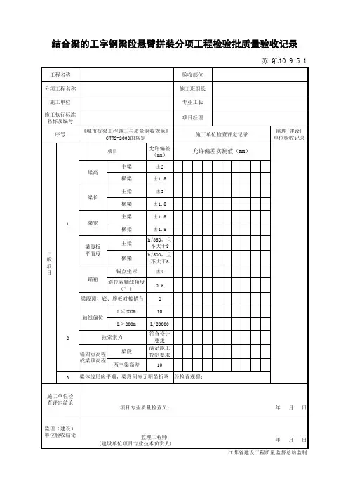 江苏省建设工程质监0190910六版表格文件QL10.9.5.1