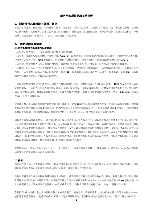 威客网站项目常见需求分析文档