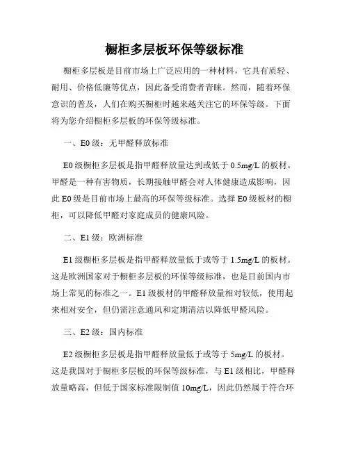 橱柜多层板环保等级标准