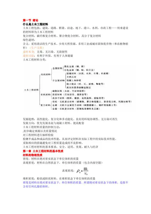 土木工程材料知识点
