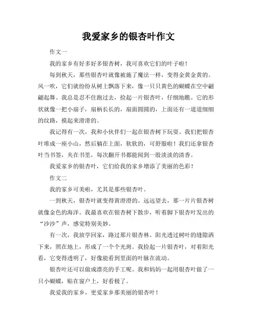 我爱家乡的银杏叶作文