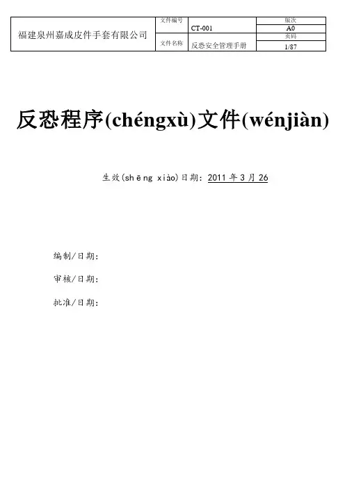 反恐程序文件(大全)(共89页)