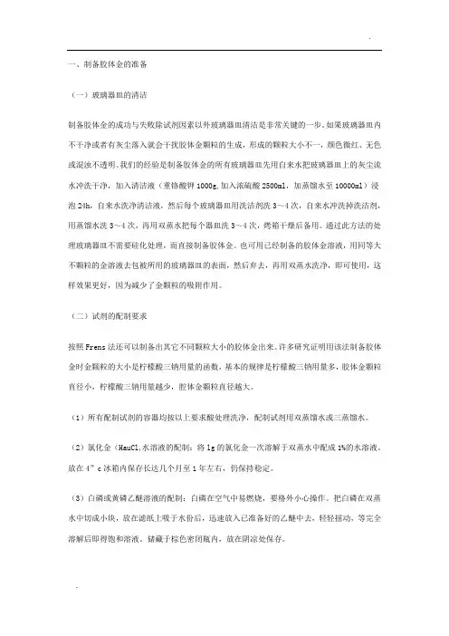 胶体金的制备方法