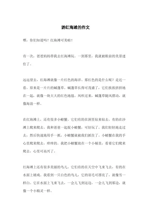 游红海滩的作文