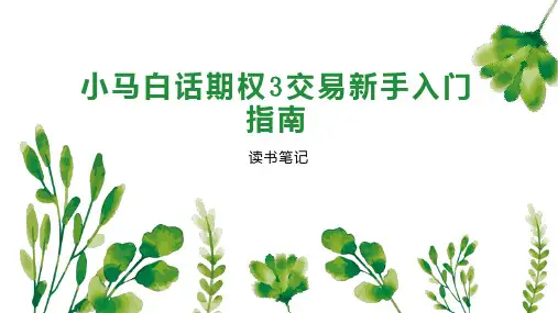 小马白话期权3交易新手入门指南