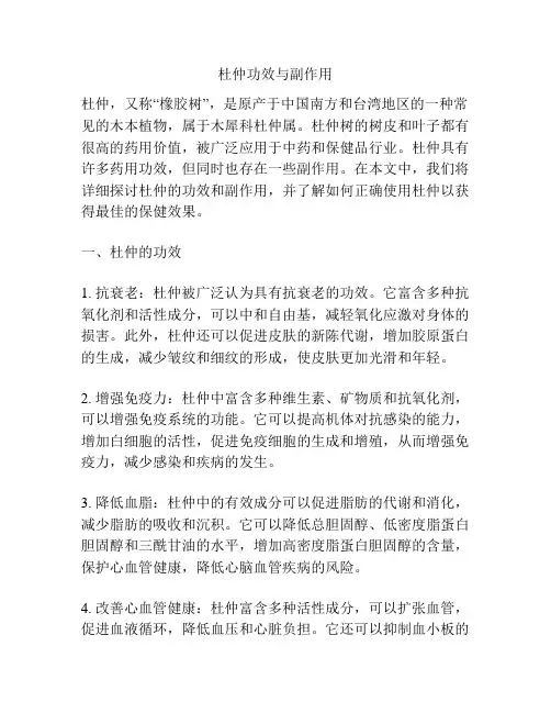 杜仲功效与副作用