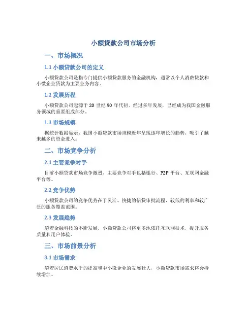小额贷款公司市场分析