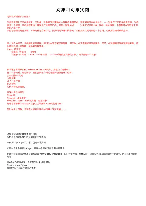 对象和对象实例