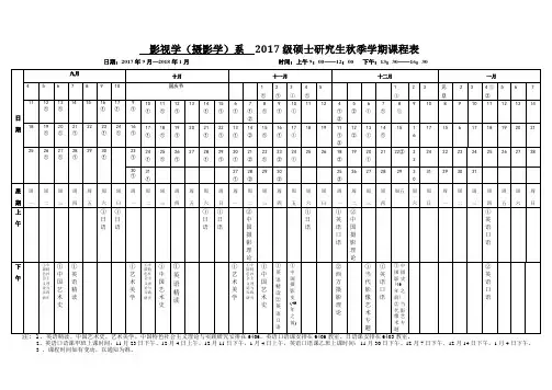 2008级硕士研究生2008—2009年度第一学期课程表-中国艺术研究院