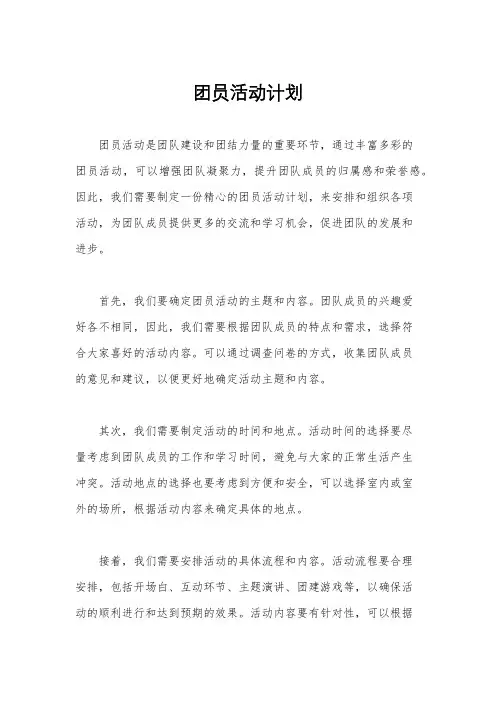 团员活动计划