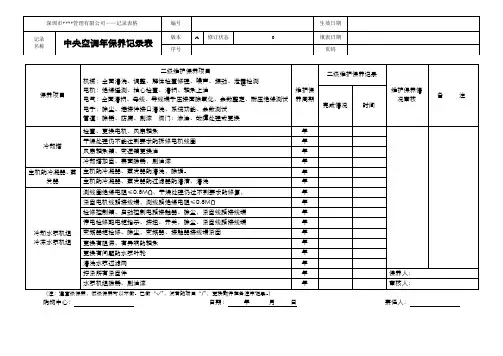 14中央空调年度保养记录表