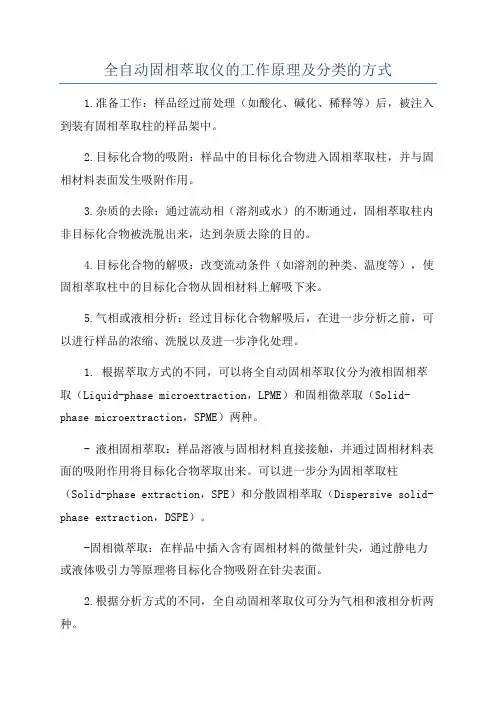 全自动固相萃取仪的工作原理及分类的方式