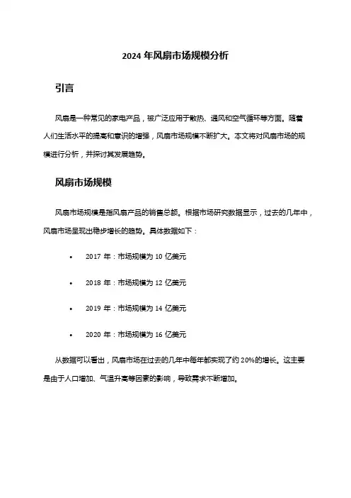 2024年风扇市场规模分析