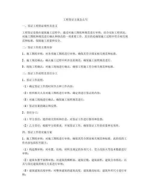 工程签证方案怎么写