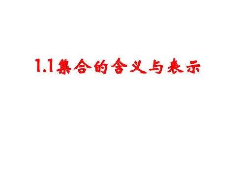 人教版高中数学新教材必修第一册课件：1.1 集合的含义与表示