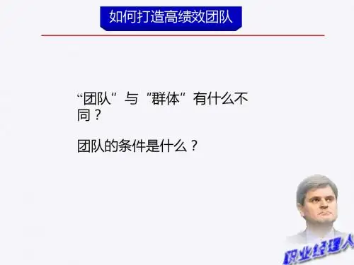 如何打造高绩效团队(PPT 36张)
