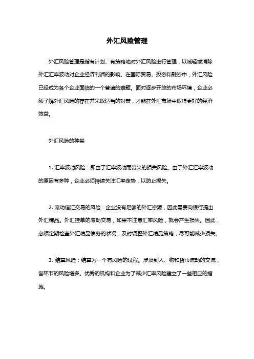 外汇风险管理