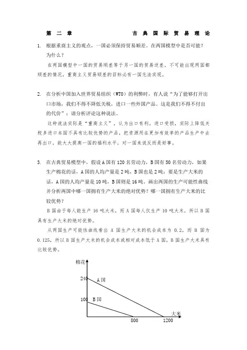 《国际贸易》课后习题答案(海闻_p[].林德特_王新奎)