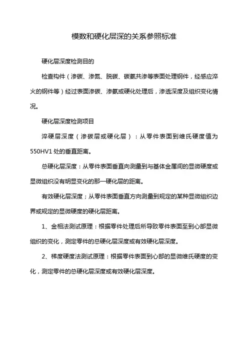 模数和硬化层深的关系参照标准