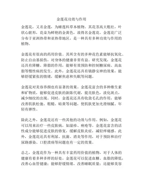 金莲花功效与作用