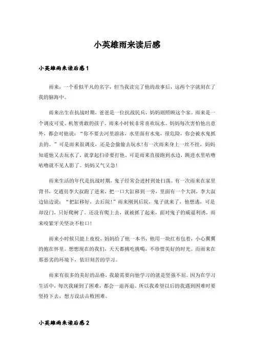 小英雄雨来读后感_27