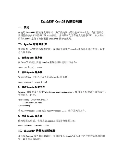 thinkphp centos伪静态规则
